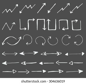 Hand drawn vector arrow collection isolated