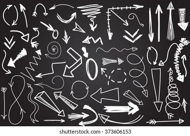 Hand drawn vector arrow collection
