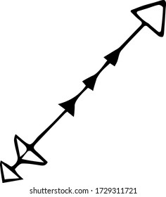  Doodle de flecha de vector dibujado a mano sobre fondo blanco. Ilustración vectorial de elemento de diseño. Se puede utilizar para libros, papel envolvente, tejidos, textiles, web
