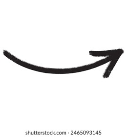 Hand drawn vector arrow doodle on white background. Bold brush drawn arrow. vector illustration.