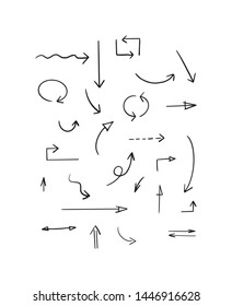 Hand drawn vector Arrow set