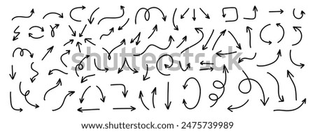 Hand drawn vector arrow set. All arrowes are isolated on white and groupped, easy to use. 