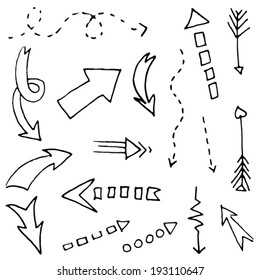 Hand drawn vector arrows