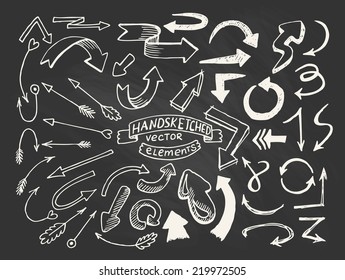 Hand drawn vector arrows