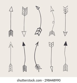 Hand drawn vector arrows 