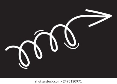  Hand drawn vector arrows doodle on white background. design element vector illustration