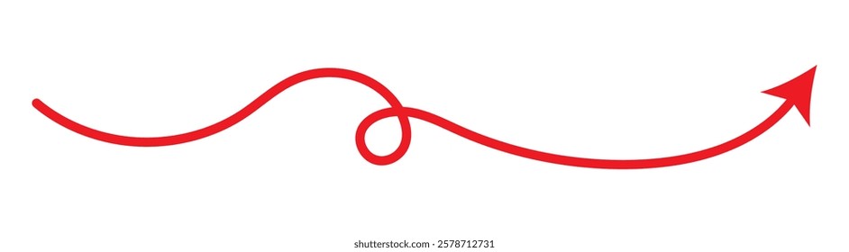  Hand drawn vector arrows doodle on white background. design element vector illustration.  hand-drawn arrows in various directions and styles. Red wavy doodle arrow icon vector.