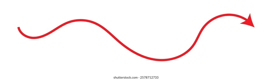  Hand drawn vector arrows doodle on white background. design element vector illustration.  hand-drawn arrows in various directions and styles. Red wavy doodle arrow icon vector.