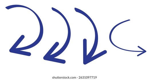 Hand drawn vector arrows doodle set on white background. design element vector illustration.