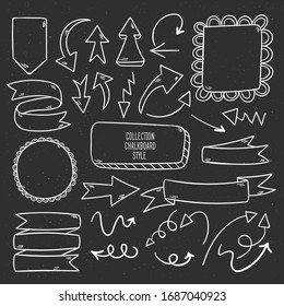 Hand Drawn Vector Arrows, Ribbons, Design Elements, Stripes Set
