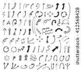 Hand drawn vector arrows set. Vector EPS.