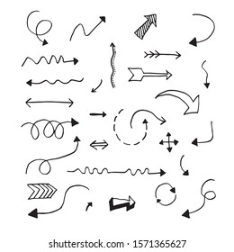 hand drawn vector arrows set on white background.vector EPS.