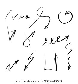Conjunto de flechas vectoriales dibujadas a mano