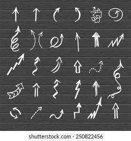 Hand drawn vector arrows set. Vector EPS.