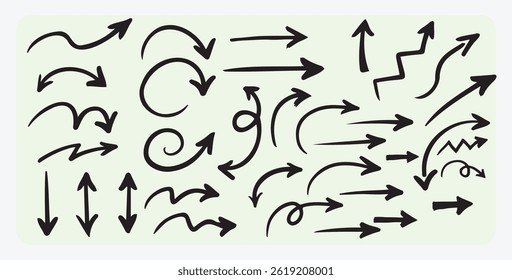 Hand Drawn Vector Arrows Set – Sketchy Arrow Collection for Design and Illustration, arrow, arrows, handdrawn, sketch, doodle, vector, icon, set, direction, graphic, line, curved, straight, 