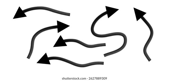 Hand drawn vector arrows set. All arrows are isolated on white and grouped, easy to use.