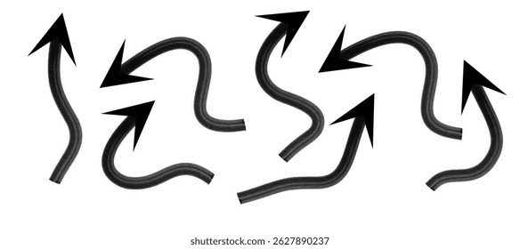 Hand drawn vector arrows set. All arrows are isolated on white and grouped, easy to use.