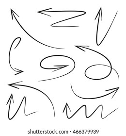 Hand drawn vector arrows set. Vector 