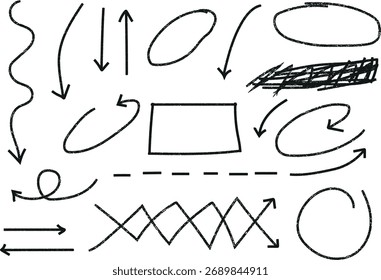 Hand drawn vector arrows