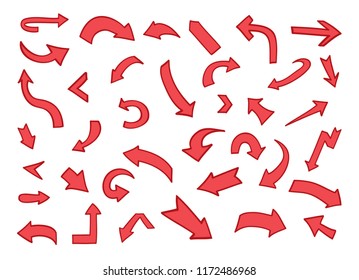 Hand drawn vector arrows.Black arrows set.