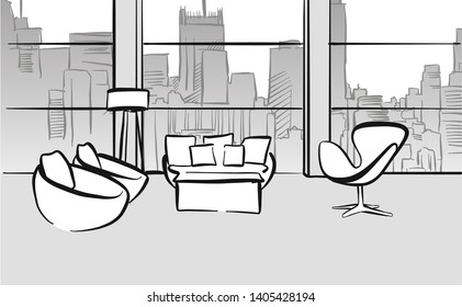 Hand drawn vector art for architecture and communication projects. 