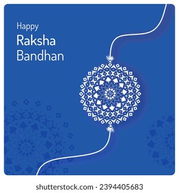 Hand Drawn Vector Art Design of Elegant Mandala Rakhi Rakshabandhan Social Media Post