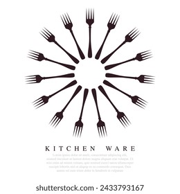 hand drawn vector art, Fork vector silhouettes, Vector floral elements for logo creation