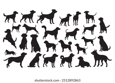 handgezeichnete Vektorgrafik Silhouette von Hunden