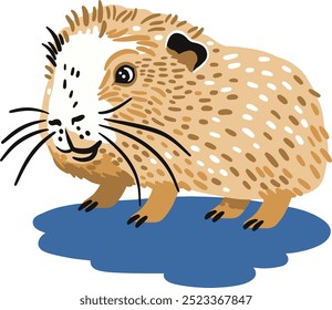 Hand drawn Vector artwork cute little guinea pig