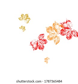 Hand drawn vector autumn leaves set. Autumn Wreath.