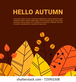 Hand drawn vector autumn leaves set. Design for poster, kitchen textiles, clothing and website