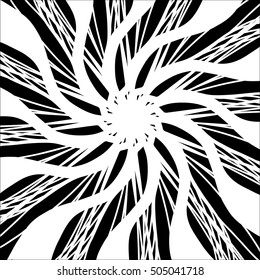 hand drawn vector background design with star or flower shape in white lines and stripes in pretty abstract kaleidoscope pattern, symmetrical design element background