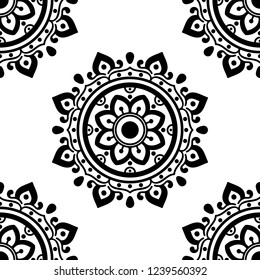 Hand drawn vector background. Ethnic mandala ornament, circular decorative element. Can be used for coloring book, greeting card, phone case print, etc. Vector illustration EPS 10.
