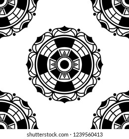 Hand drawn vector background. Ethnic mandala ornament, circular decorative element. Can be used for coloring book, greeting card, phone case print, etc. Vector illustration EPS 10.

