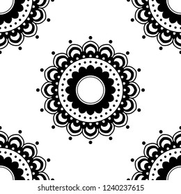 Hand drawn vector background. Ethnic mandala ornament, circular decorative element. Can be used for coloring book, greeting card, phone case print, etc. Vector illustration EPS 10.
