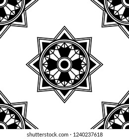 Hand drawn vector background. Ethnic mandala ornament, circular decorative element. Can be used for coloring book, greeting card, phone case print, etc. Vector illustration EPS 10.
