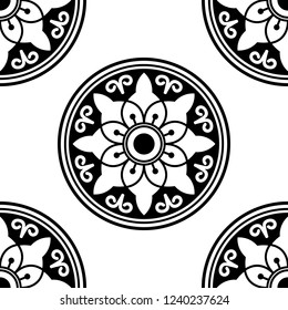 Hand drawn vector background. Ethnic mandala ornament, circular decorative element. Can be used for coloring book, greeting card, phone case print, etc. Vector illustration EPS 10.
