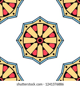 Hand drawn vector background. Ethnic mandala ornament, circular decorative element. Can be used for coloring book, greeting card, phone case print, etc. Vector illustration EPS 10.
