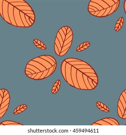 Hand drawn vector background with leaves
