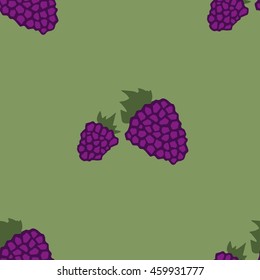 Hand drawn vector background with raspberries