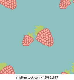 Hand drawn vector background with raspberries