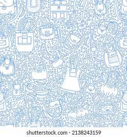 Sacos vectoriales dibujados a mano sin fisuras, Puede usar para impresión, web, tela. Ilustración del doodle.