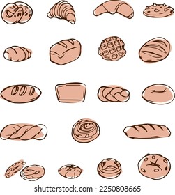 Hand drawn vector baked goods