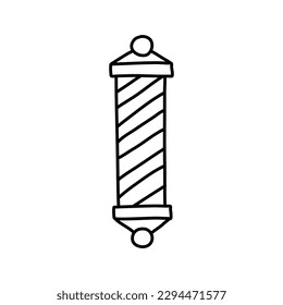 hand drawn vector Barber Pole in a doodle cartoon style