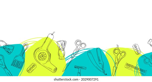 Hand drawn Vector barber shop tools collection