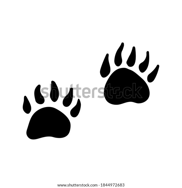 Hand Drawn Vector Bear Trail Clipart Stock Vector (Royalty Free ...