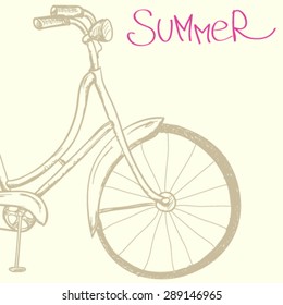 Hand drawn vector bicycle detail