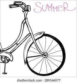 Hand drawn vector bicycle detail
