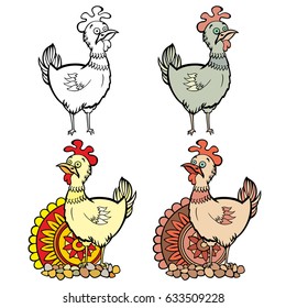 Hand drawn vector bird set