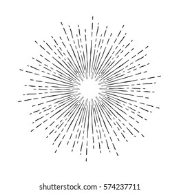 Hand Drawn Vector Black Sunburst For Your Design